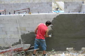 applying surface bond cement